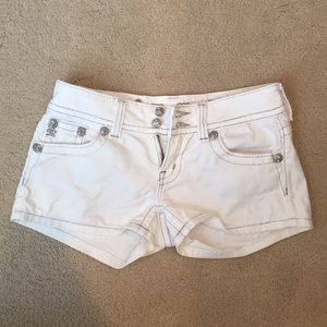 white miss me jean shorts size 25
